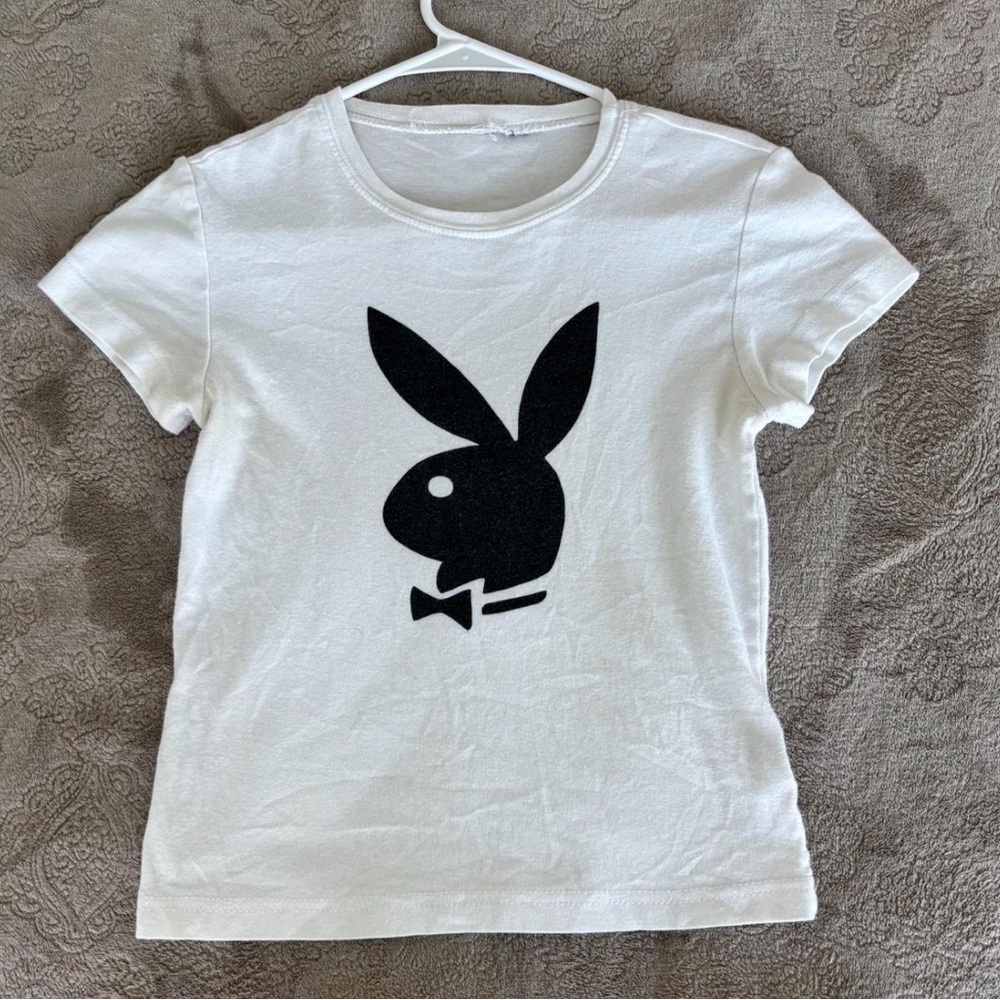 PLAYBOY White Tee with Black Bunny Logo